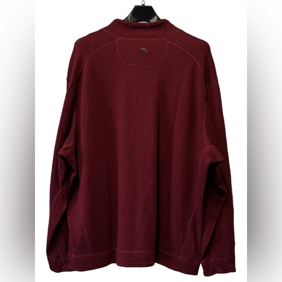 Tommy Bahama Flipshore Half Zip Reversible Sweater Black Cherry Hther 3X… - Picture 6 of 9